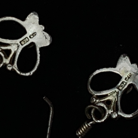 Sterling Silver Butterfly Dangle Earrings - Picture 10 of 13